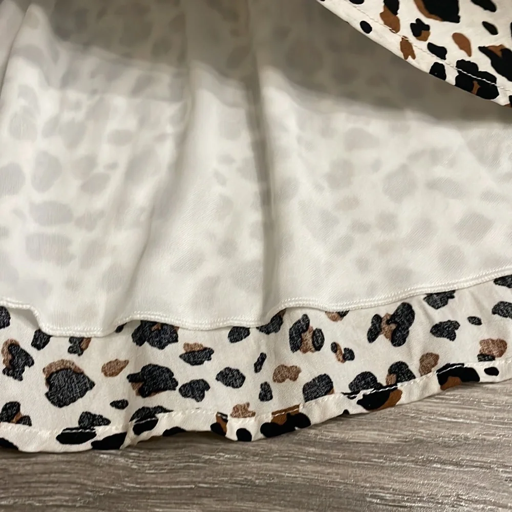 En Elly Leopard Cheetah Print Flowy Skirt Large - Picture 6 of 9